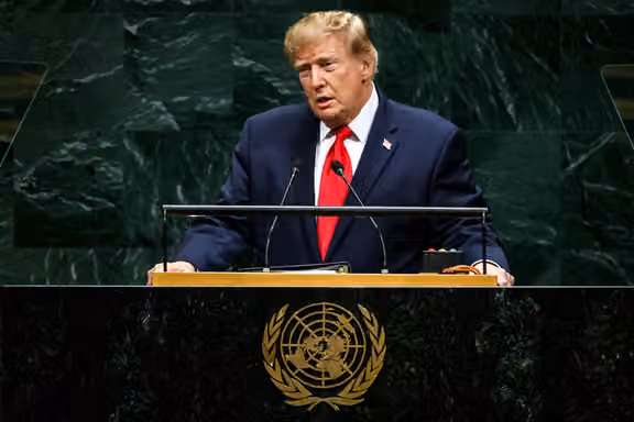 US President Donald Trump addresses the UN General Assembly in New York. Photo: White House