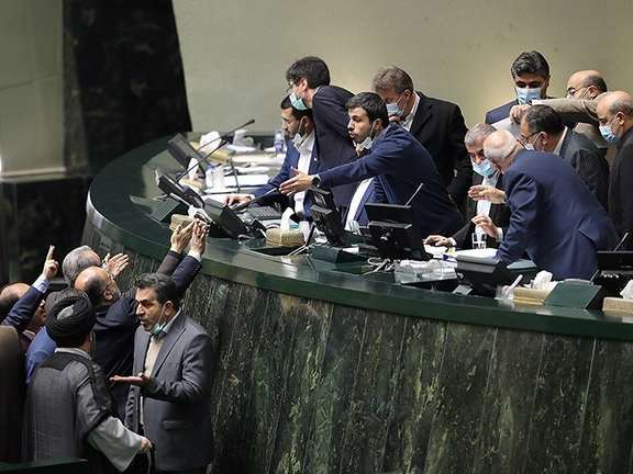 Members of Iran's parliament in session on Wednesday.