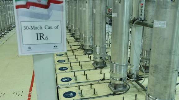 Iranian uranium enrichment centrifuges at an underground nuclear facility