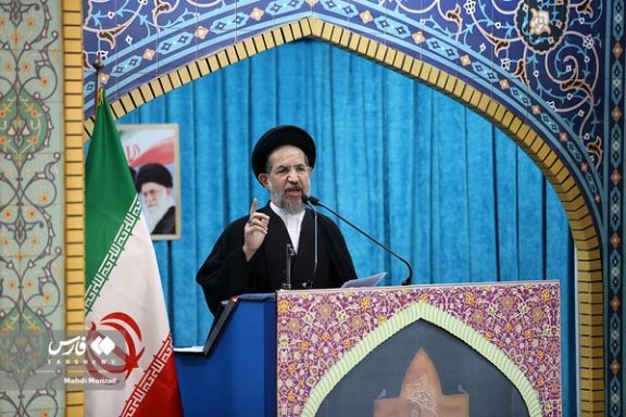 Hassan Aboutorabi-Fard delivering sermons during the Friday Prayers of Tehran on April 28, 2023