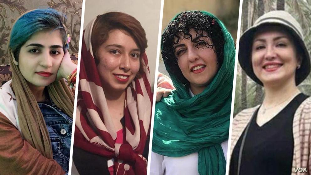 Women activists in Iran who are either in prison or facing prosecution.