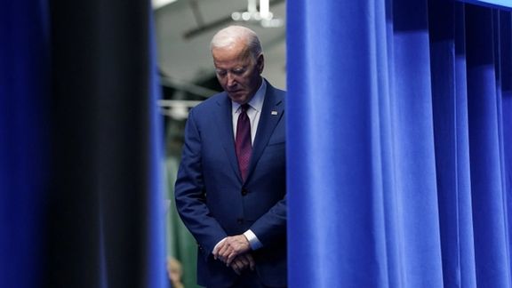 US President Joe Biden preparing to deliver remarks during a visit to Goffstown, New Hampshire, March 11, 2024