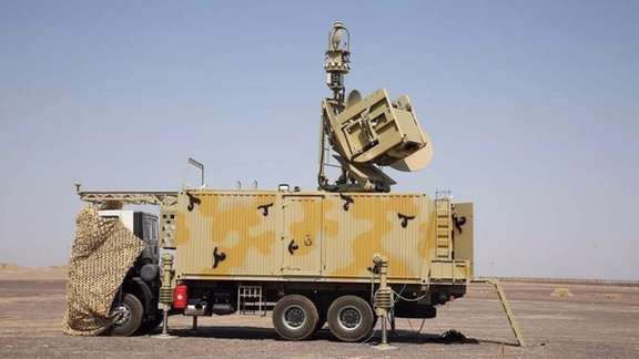 An Iranian Army vehicle during electronic warfare drills in central Iran (August 2023)