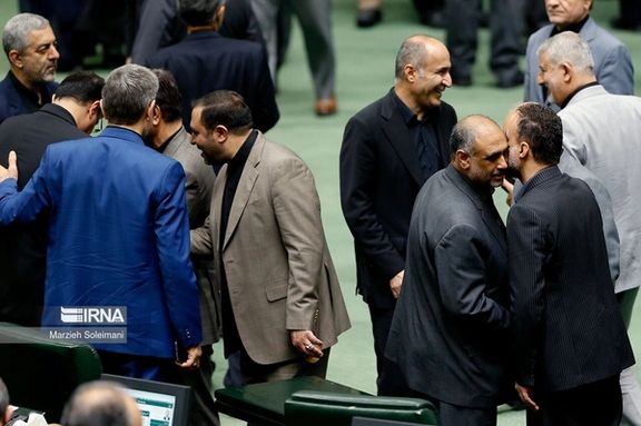 A group of Iranian lawmakers during a session of the parliament in Tehran