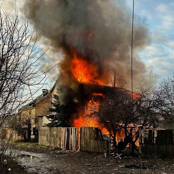 A house destroyed by a Russian missile strike on Kyiv, December 29, 2022