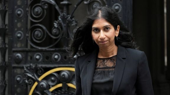 Britain's Home Secretary Suella Braverman walks outside 10 Downing Street in London, September 9, 2022.