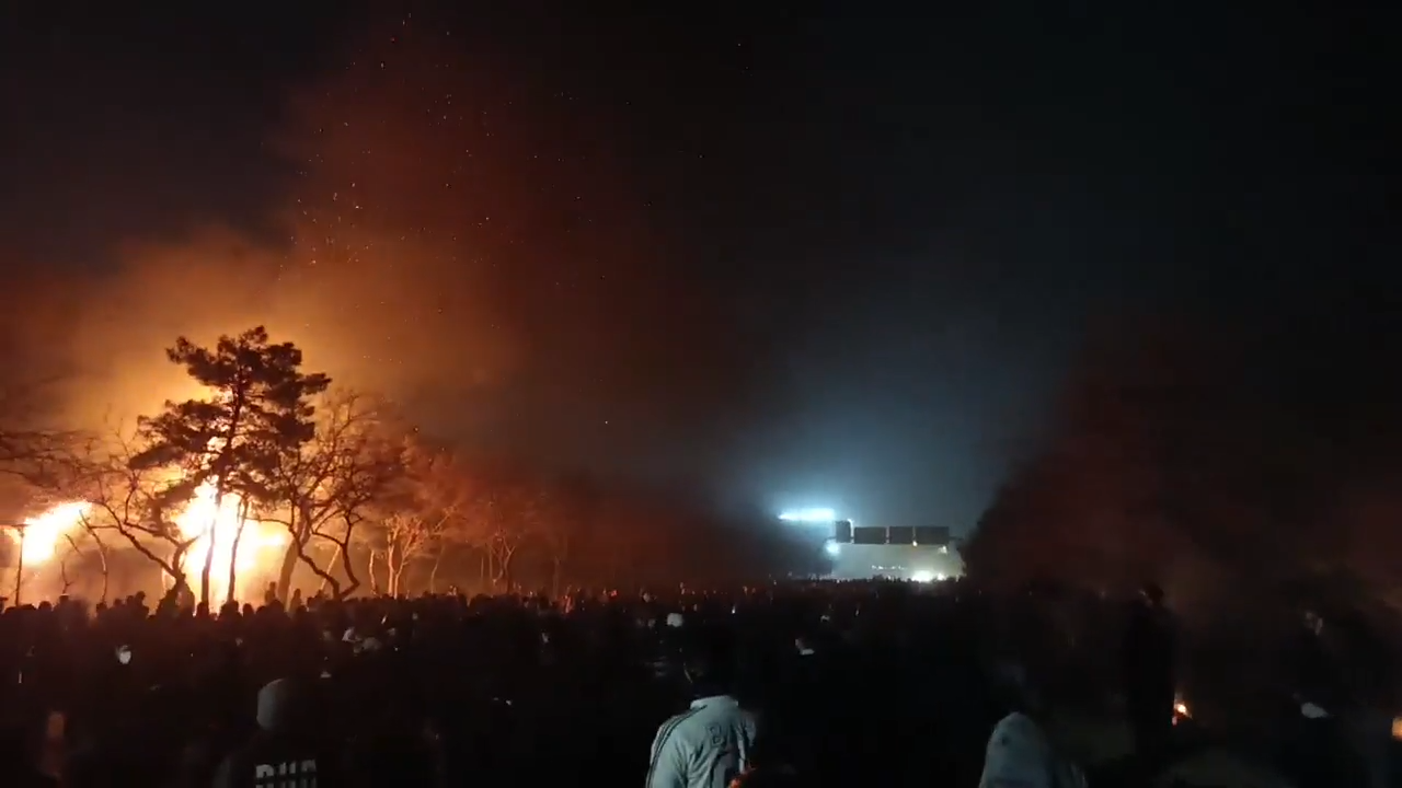 Protesters in Tabriz, northeastern Iran