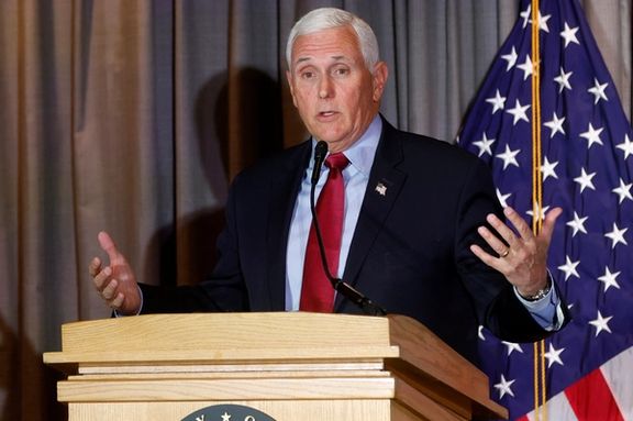 Former US Vice President Mike Pence delivers remarks in Washington, February 16, 2023