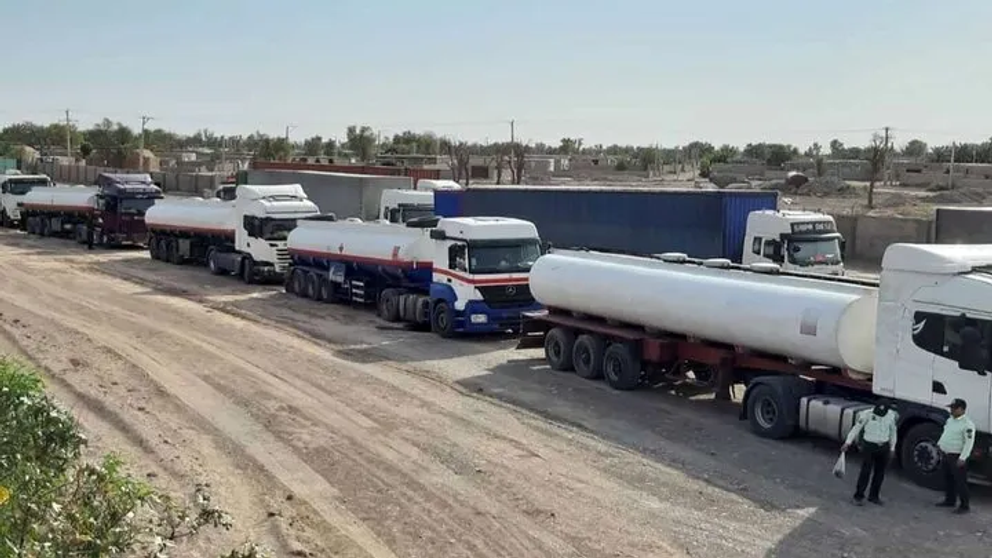 A number of trucks on strike in Iran