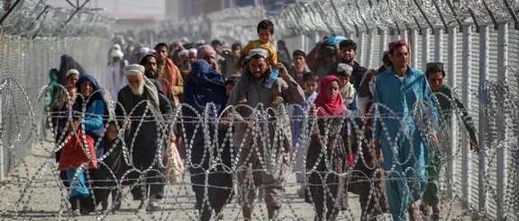 A group of Afghan migrants at Iran border
