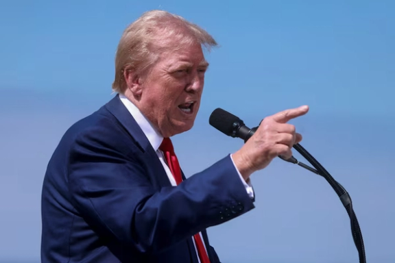 Republican presidential nominee and former U.S. President Donald Trump attends a press conference at Trump National Golf Club, in Rancho Palos Verdes, US, September 13, 2024.