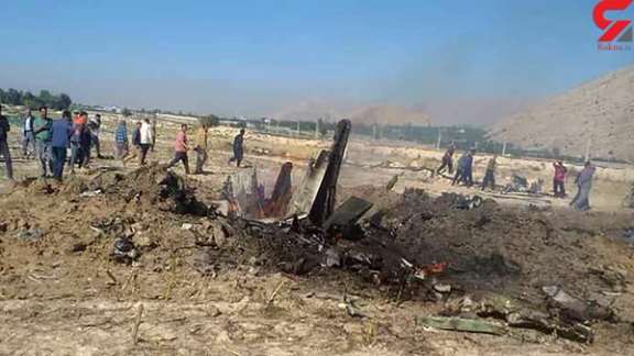 The site of an IRGC Sukhoi 22 fighter jet crash in Fars Province (December 2023)