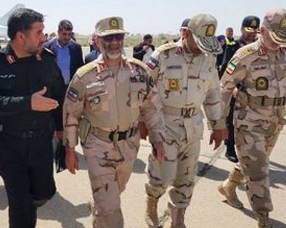 Senior Iranian military officials visiting Sistan-Baluchestan province on May 28, 2023