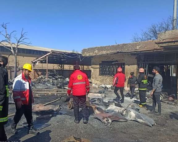 The scene after an explosion in Hamedan on February 23, 2023