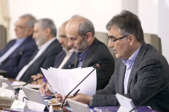 Mohammad-Reza Farzin, the governor of the Central Bank of Iran (CBI), during a cabinet meeting in Tehran (November 2023)