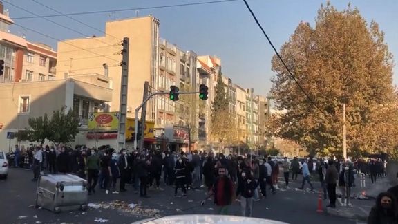 A spontaneous protest in a Tehran neighborhood on Nov. 15, 2022