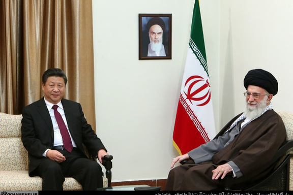 In this photo from January 23, 2016, released by the official website of the office of the Iranian supreme leader, Supreme Leader Ayatollah Ali Khamenei, right, meets with Chinese President Xi Jinping in Tehran, Iran.