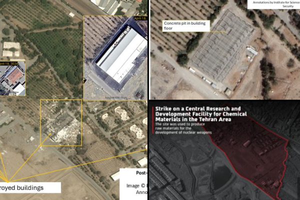 صور أقمار صناعية توثق دمار منشآت نووية متقدّمة في إيران