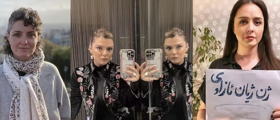 حمایت هنرمندان از جنبش «زن زندگی آزادی»؛ برداشتن حجاب اجباری از سوی زنان بازیگر ادامه دارد