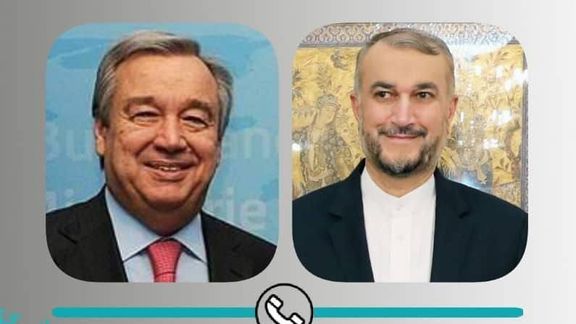 UN Secretary General Antonio Guterres (left) and Iranian Foreign Minister Hossein Amir-Abdollahian