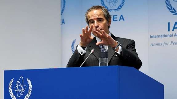 Director General of the International Atomic Energy Agency (IAEA) Rafael Grossi holds a press conference on the opening day of a quarterly meeting of the agency's 35-nation Board of Governors in Vienna, Austria, November 22, 2023.