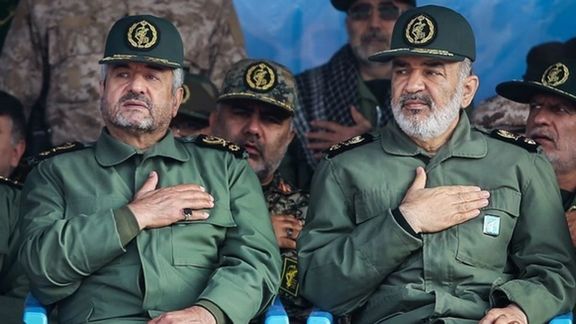 Mohammad-Ali Jafari (L) and current IGC commander Hossein Salami.