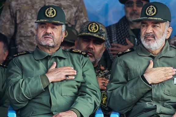 Mohammad Ali Jafari (L), former IRGC commander