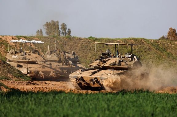 تانکهای اسرائیلی در نزدیکی مرز نوار غزه، ۲۰ اسفند