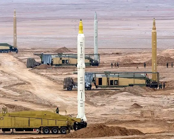 Iranian missiles pictured in December 2021