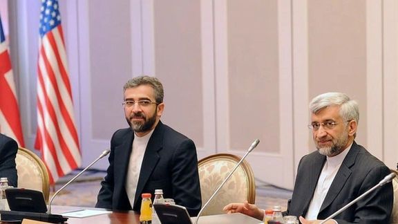 Ali Bagheri Kani (left) and Saeed Jalili