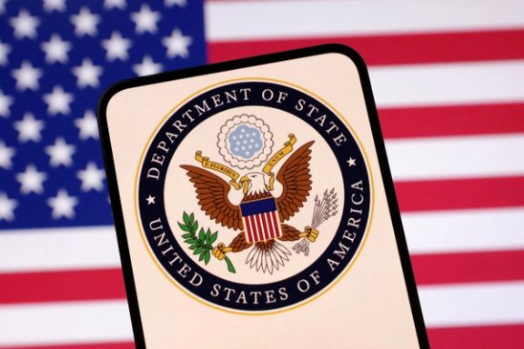 United States Department of State logo and U.S. flag are seen in this illustration taken April 23, 2025.