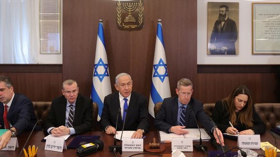 Prime Minister Benjamin Netanyahu in his weekly cabinet meeting on February 19, 2023