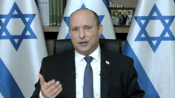 Israeli Prime Minister Naftali Bennett speaking for Davos Forum. January 18, 2022
