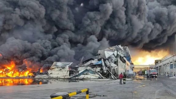 Large blaze in a food processing plant in Iran. October 20, 2021
