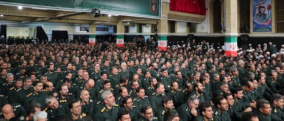 A large political gathering of IRGC officers in Tehran in 2023