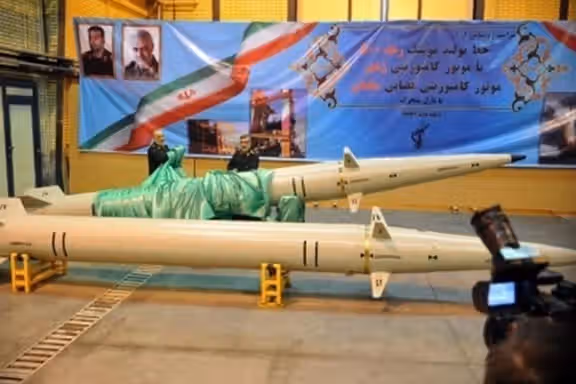 Iranian missiles on display on November 4, 2020