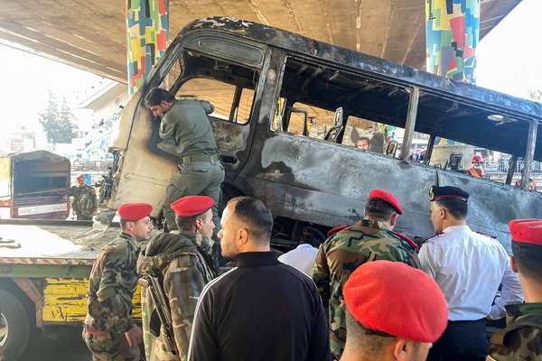 Bomb Hits Syrian Army Bus In Damascus Killing At Least 14