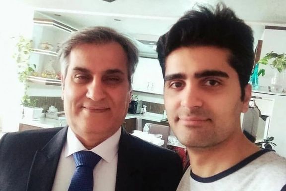 Political prisoner Manouchehr Bakhtiari with his son Pouya who was killed by a sniper during the 2019 protests in Iran