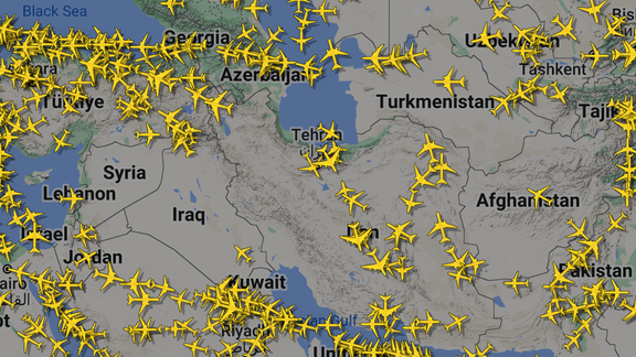 وضعیت پروازها در آسمان ایران-سایت فلایترادار، بامداد جمعه ۳۱ فروردین