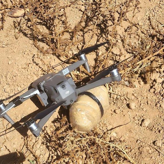 Drone carrying drugs from Syria into Jordan. September 2023
