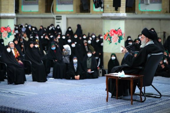 Supreme Leader Ali Khamenei speaking to a group of women o January 4, 2023