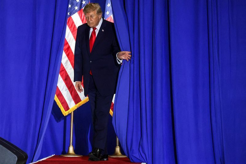 US President Donald Trump participates in a midterm election rally for Oklahoma Republican gubernatorial candidate Mike Mazzei at the Choctaw Event Center in Durant, Oklahoma, US, October 1, 2026. REUTERS/Jonathan Ernst