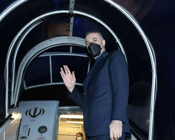Iranian foreign minister Hossein Amir-Abdollahian leaving Tehran for Munich.