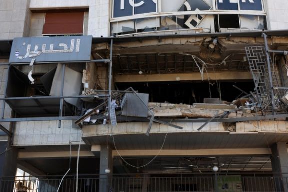 ویرانیهای به جا مانده در پی حملات اسرائیل به شبکه مالی حزبالله، حومه جنوبی بیروت، ۳۰ مهر