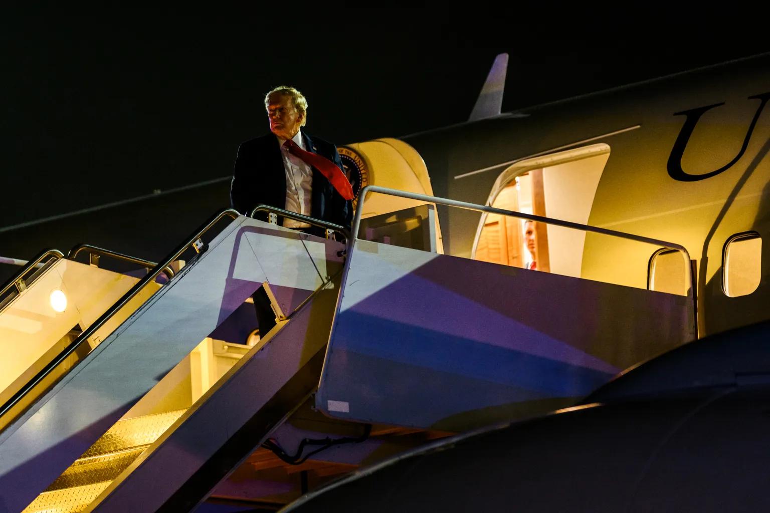 US President Donald Trump boards Air Force One. (White House)