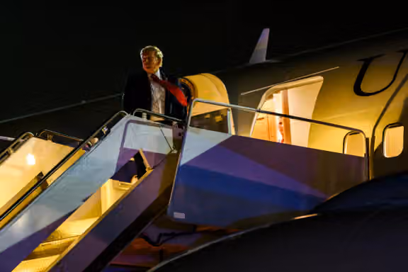 US President Donald Trump boards Air Force One. (White House)