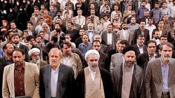 Members of the ultra-conservative Paydari Party. Undated