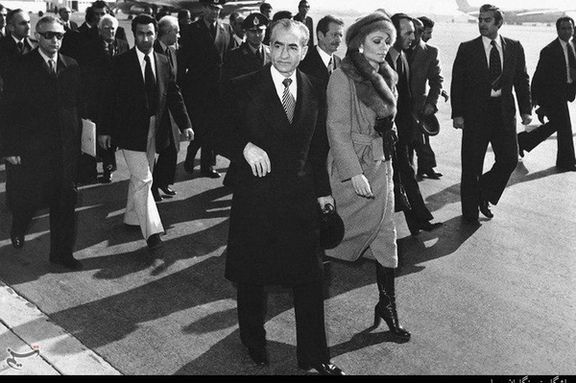 King Mohammad-Reza Pahlavi and Queen Farah departing for Egypt, January 16, 1979