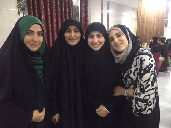 From right to left: Catherine Perez-Shakdam, Zaynab Mughniyeh, and Zaynab Soleimani (General’s Soleimani’s daughter)- Karbala, Iraq 2017