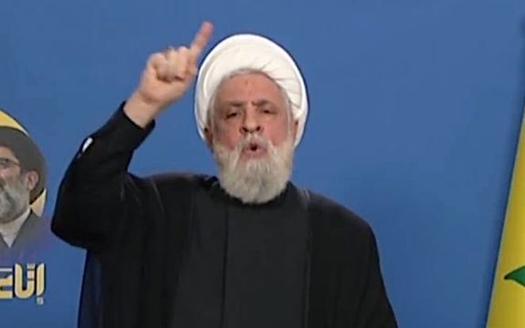 دبیرکل حزبالله از راه دور و با پیام ویدیویی در مراسم نصرالله گفت مقاومت را رها نمیکند